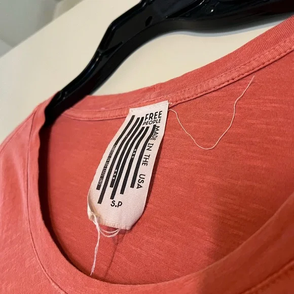 Free People Orange Side Tie S/S Tee, Sm 🧡 - Picture 4 of 4